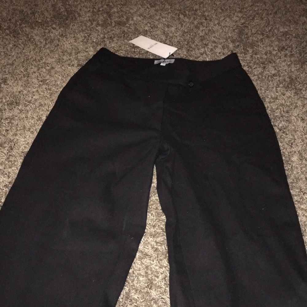MUSIER PARIS NWT BLACK HIGH WAISTED HIGH END MADE IN ITALY DRESS TROUSERS EU38 - Picture 6 of 12